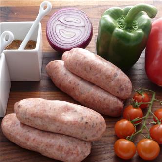 Pork & tomato salsa sausages. 6/Pack. min 400g