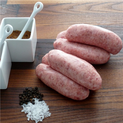 Pork & wild garlic sausages. 6/Pack. min 400g